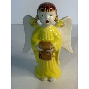 Vtg Ceramic Holland Mold Angel Singing Hand‎ Painted Christmas